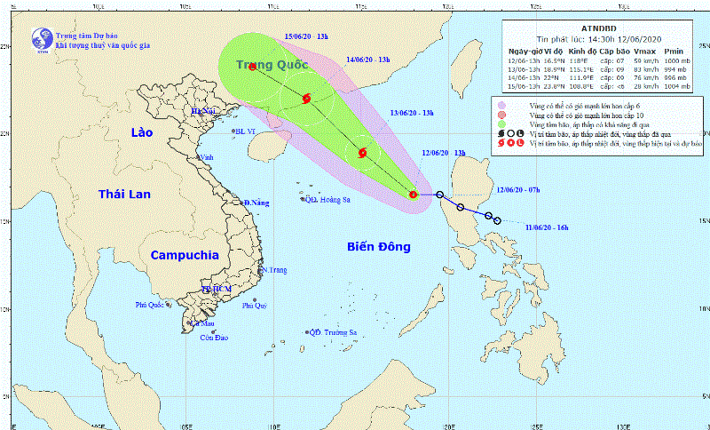 Áp thấp nhiệt đới đã vào biển Đông, cường độ ngày càng mạnh