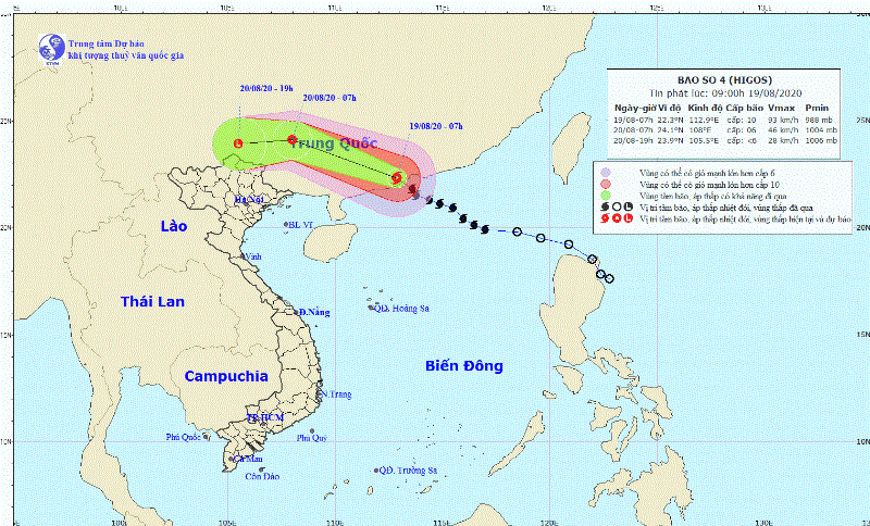 Bão số 4 giật cấp 13 đi vào Trung Quốc