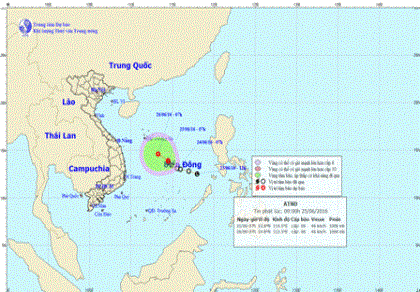 Áp thấp nhiệt đới đang tiến vào biển Đông
