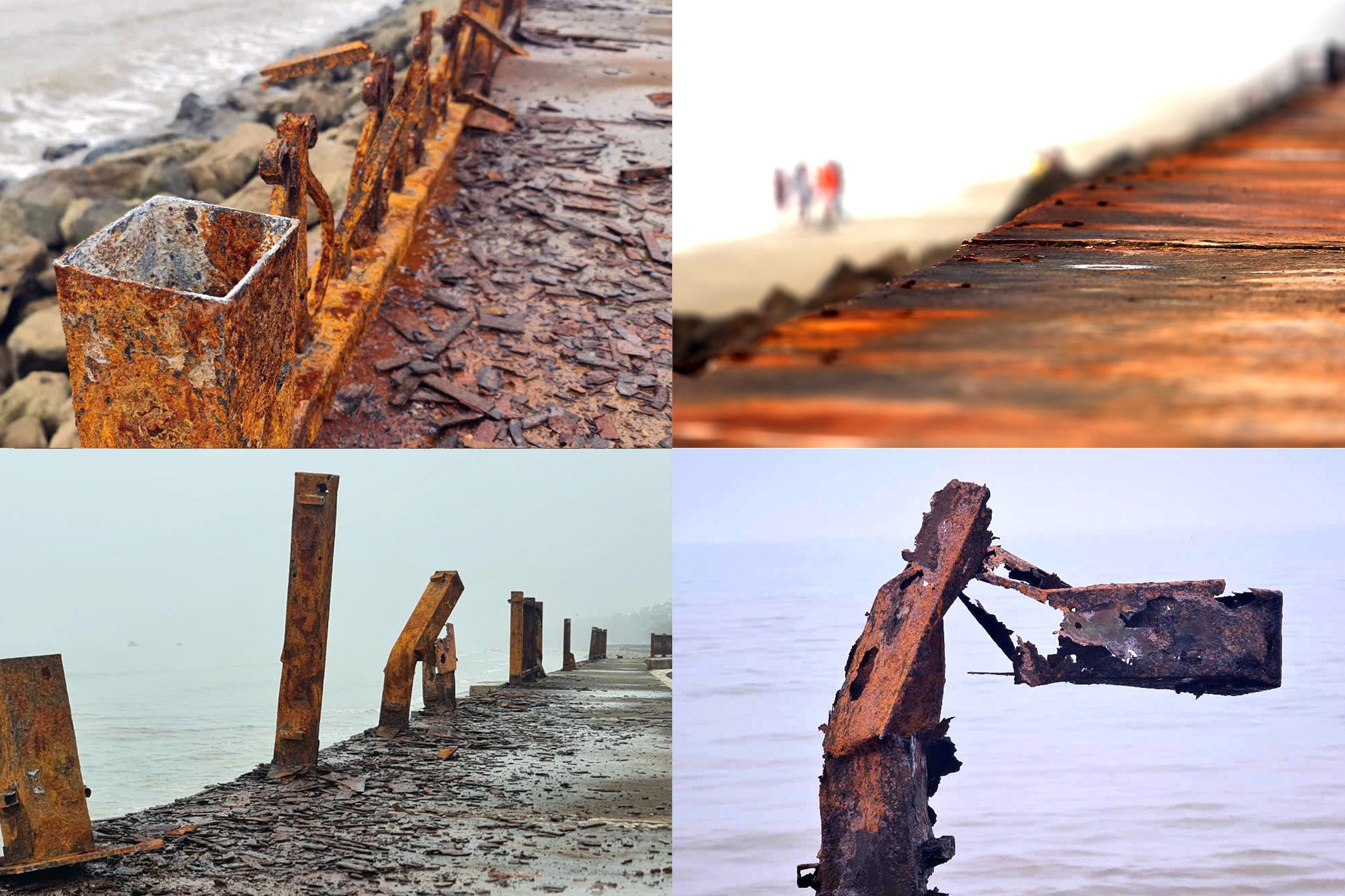 Đoạn bờ kè chắn sóng ở biển Sầm Sơn hư hại nghiêm trọng, gây nguy hiểm