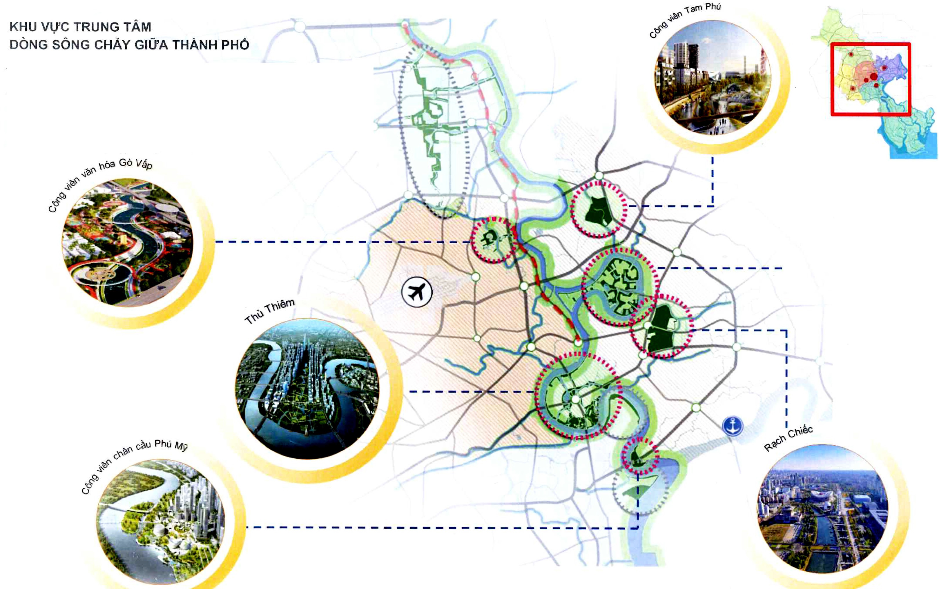 Vị trí, hình hài 17 công viên ven sông Sài Gòn 