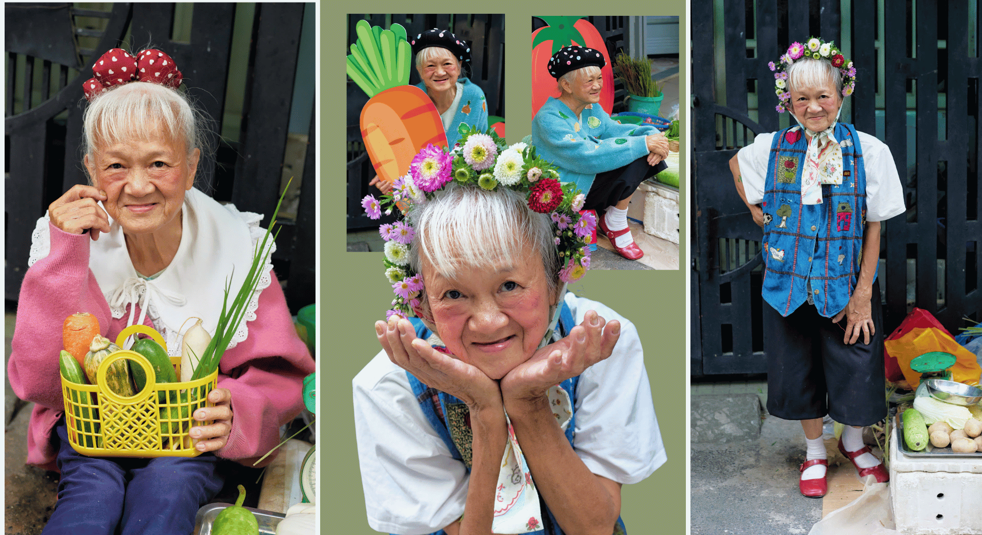 Bà cụ bán rau bất ngờ nổi tiếng nhờ bộ ảnh hóa 'bà tiên'