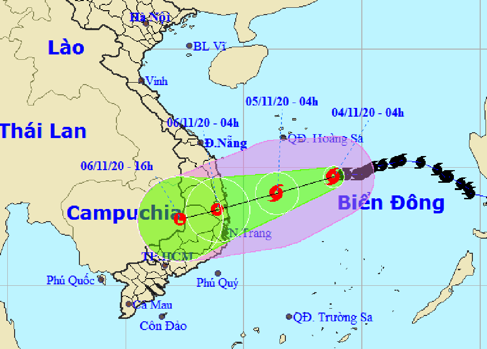 Rạng sáng mai bão số 10 cách Quảng Ngãi - Khánh Hòa 230km