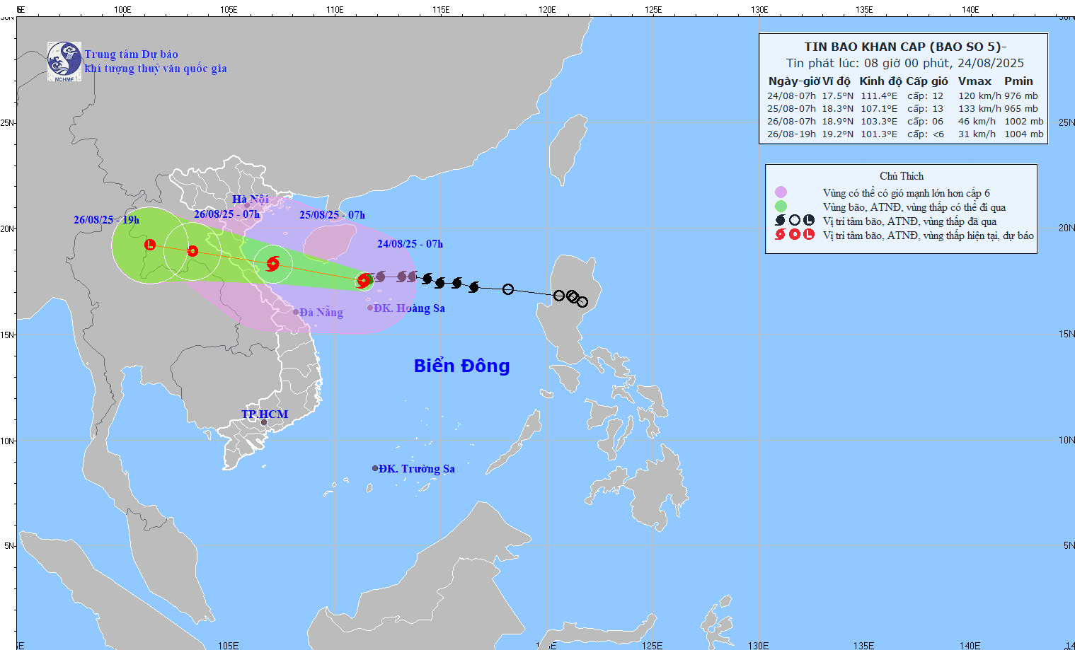 Ban Bí thư có chỉ đạo ứng phó với cơn bão số 5