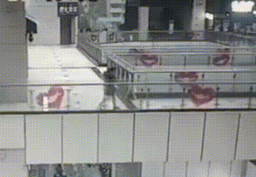 Bị nước mưa cuốn trôi khi đang ở trung tâm mua sắm