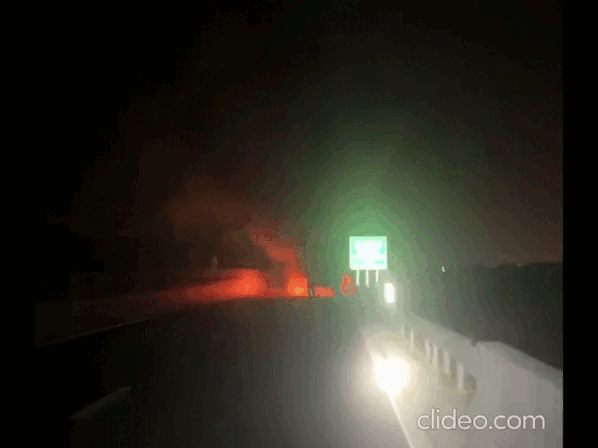 Xe tải cháy rụi trên cao tốc Vĩnh Hảo - Phan Thiết