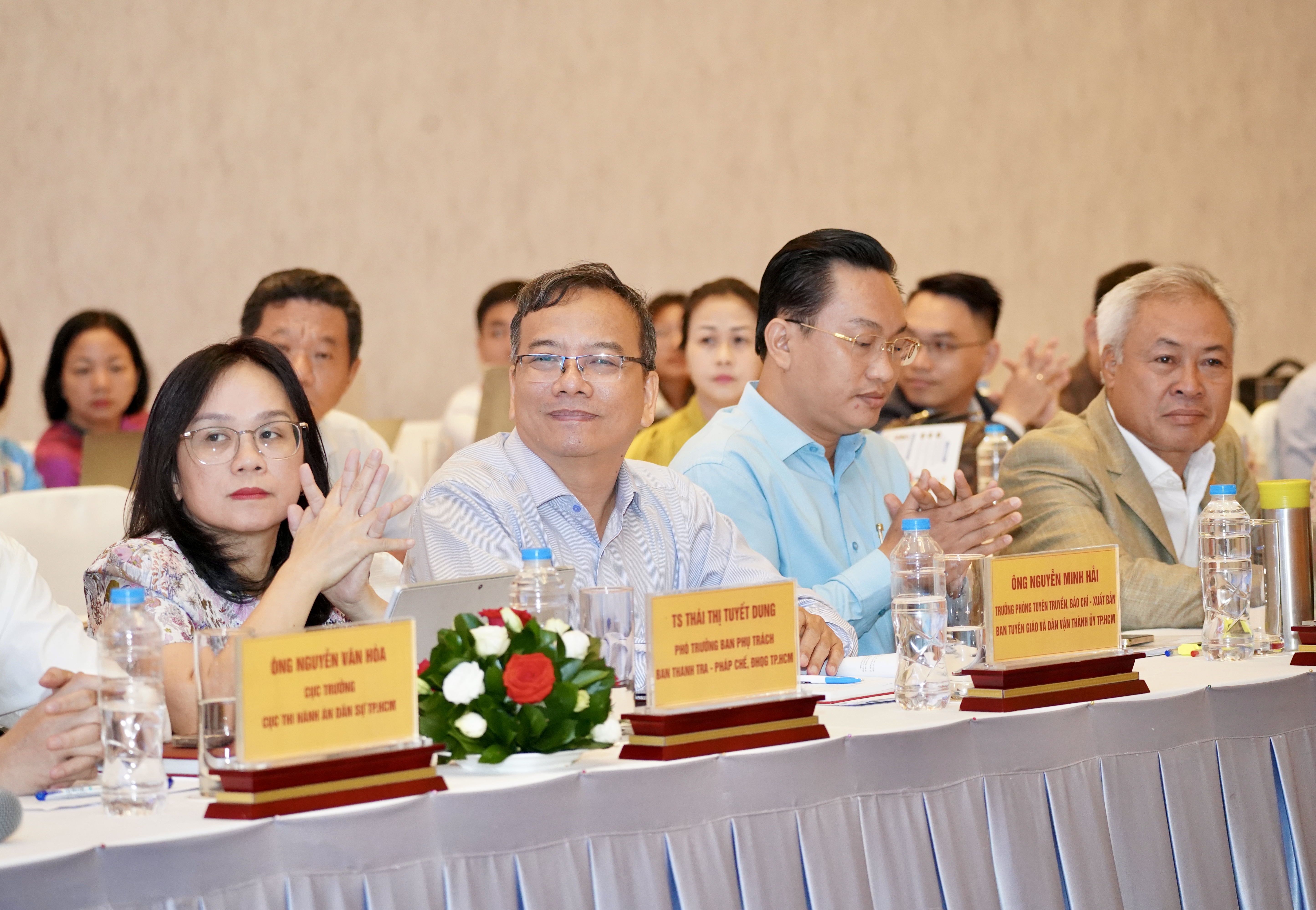 Hội thảo “Góp ý sửa đổi Luật Thi hành án dân sự - Giải pháp xử lý tài sản thi hành án trong các vụ án kinh tế” do báo Pháp Luật TP.HCM tổ chức vào sáng 14-5.