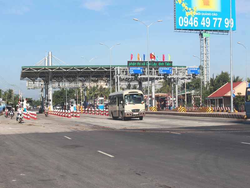 Ngày 25-3, trạm BOT Cai Lậy chính thức thu phí trở lại
