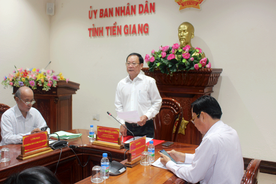 UBND tỉnh Tiền Giang họp báo công bố mức phí dự án cao tốc Trung Lương - Mỹ Thuận. Ảnh: Đ.HÀ