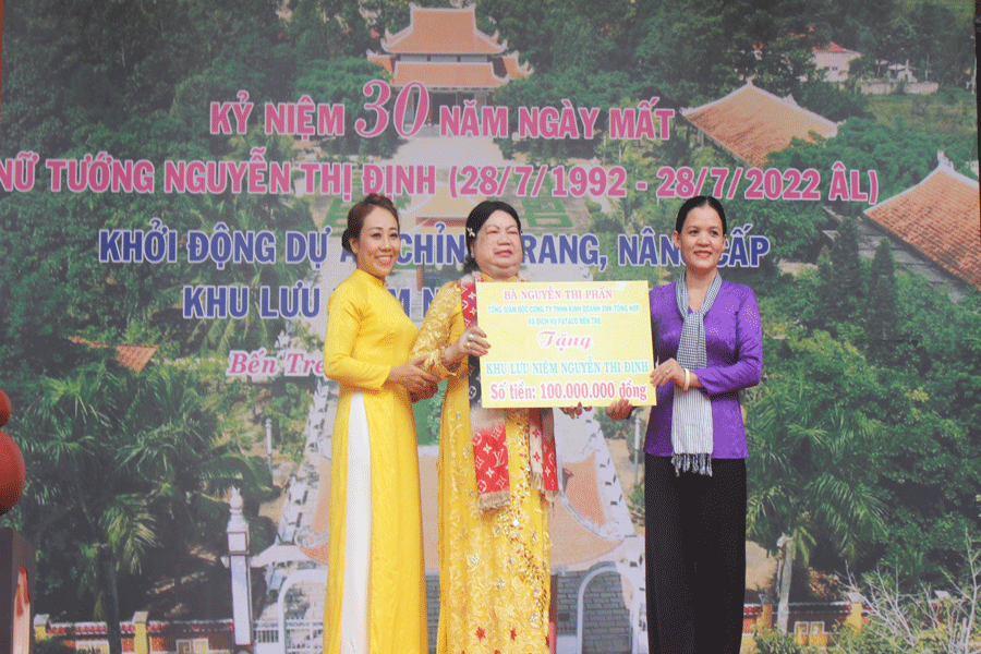 Tỉnh Bến Tre tiếp nhận nguồn tài trợ thực hiện dự án chỉnh trang, nâng cấp Khu lưu niệm Nguyễn Thị Định. Ảnh: Đ.HÀ