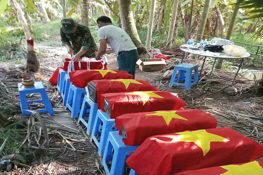 Bến Tre: Quy tập 75 hài cốt liệt sĩ tại nghĩa trang tạm ở huyện Giồng Trôm