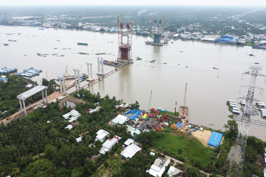 Dự án cầu Rạch Miễu 2 thi công 2 đạt 50% tiến độ