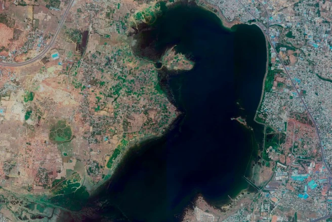 Hình chụp vệ tinh cho thấy lượng nước ở Chennai giảm đáng kể 1