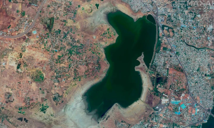 Hình chụp vệ tinh cho thấy lượng nước ở Chennai giảm đáng kể 2