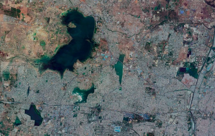 So sánh hình chụp vệ tinh năm 2018 và 2019 1