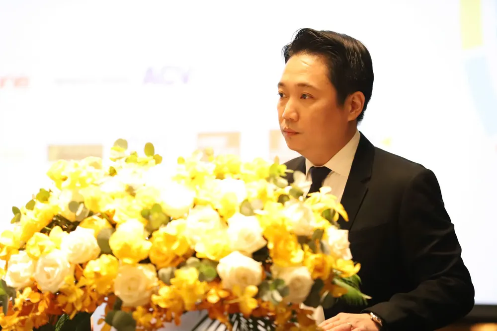Ông Lê Trương Hiền Hòa, Phó Giám đốc Sở Du lịch TP.HCM phát biểu tại họp báo Hội chợ du lịch quốc tế năm 2024. Ảnh: LH. hoi-cho-du-lich-quoc-te-1.jpg