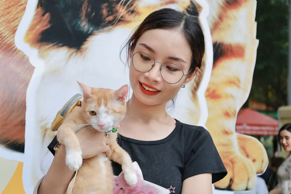 Bạn Nguyễn Vũ Long Thanh, sinh năm 1999 ngụ tại quận 4 chia sẻ: Bé mèo của mình có khuyết điểm ở mắt. Bé vô tình vào nhà mình khi tình trạng mắt bị hư tổn. Sau khi phẫu thuật được 1-2 tháng mắt bé đã bình phục nên rất phấn khởi đến với cuộc thi này. ngay-hoi-thu-cung-2.jpg