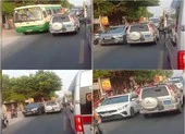 Tài xế xe biển xanh đi ngược chiều ở An Giang bị phạt 4 triệu