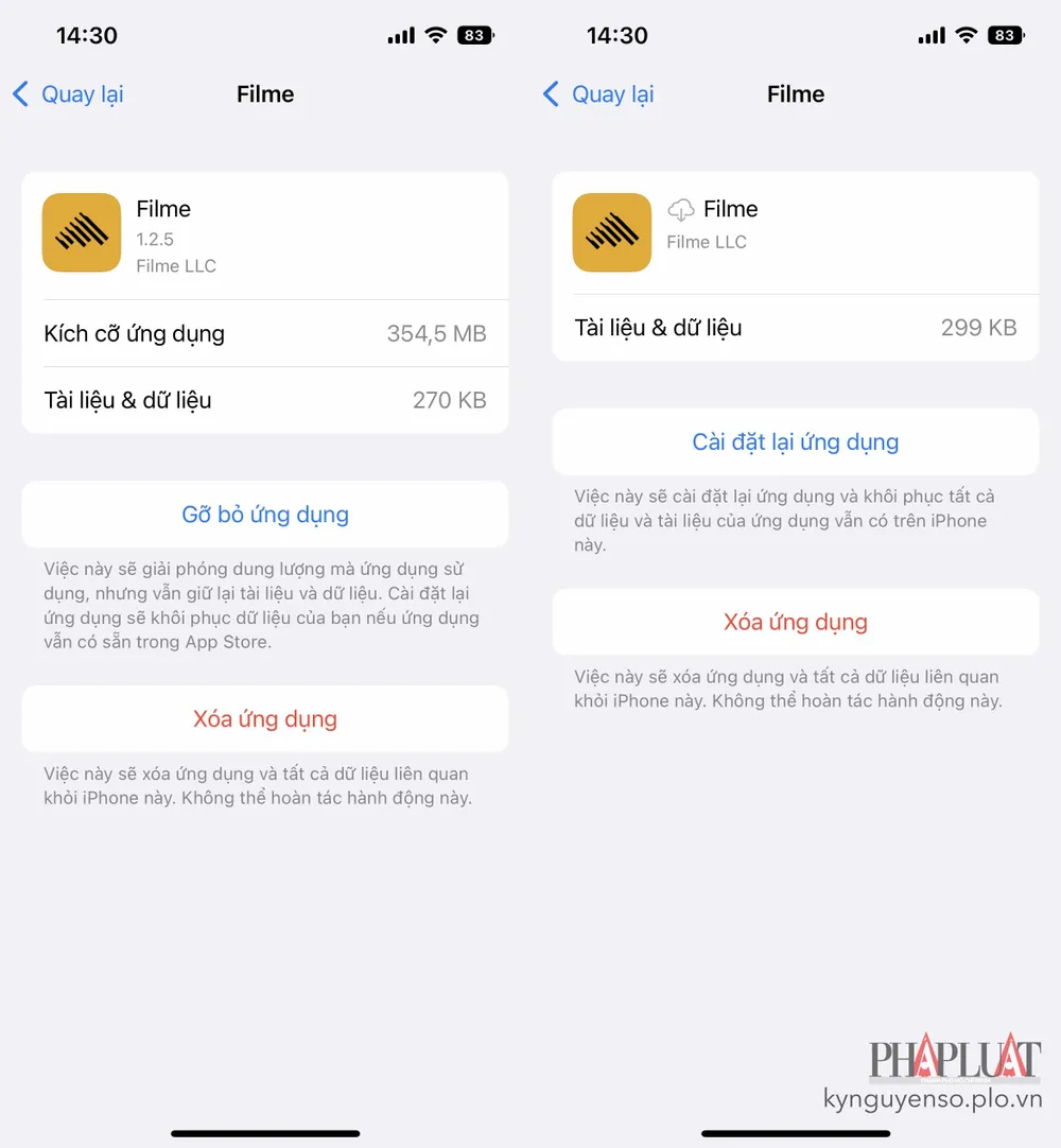 go-va-cai-dat-lai-ung-dung Gỡ và cài đặt lại ứng dụng mà không mất dữ liệu. Ảnh: MINH HOÀNG
