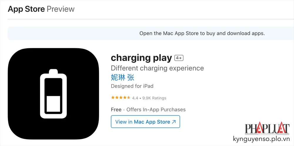 Cài đặt ứng dụng charging play trên iPhone. Ảnh: MINH HOÀNG Cài đặt ứng dụng charging play trên iPhone. Ảnh: MINH HOÀNG