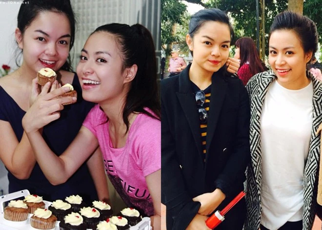 Ở góc chụp này, Thùy Linh và Quỳnh Anh rất giống nhau. Không chỉ giúp đỡ nhau trong công việc, mọi hoạt động trong cuộc sống, hai người đẹp cũng rất hợp nhau. Năm qua, nữ ca sĩ Đừng vội vàng cũng có nhiều hoạt động nghệ thuật tại TP.HCM để có nhiều thời gian hội ngộ vợ chồng Phạm Quỳnh Anh.