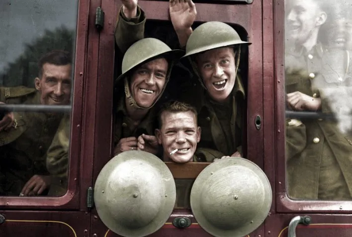 board their train for the first stage of their trip to the front – England, September 20, 1939...