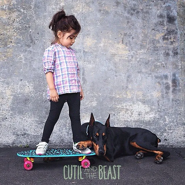 Bộ ảnh gây sốt về cô bé Sienna và chú chó Doberman ảnh 14 Bộ ảnh gây sốt về cô bé Sienna và chú chó Doberman ảnh 14