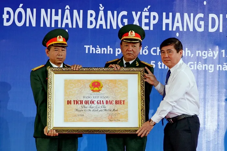 Bí thư Đinh La Thăng dự lễ đón nhận Di tích đặc biệt địa đạo Củ Chi ảnh 1