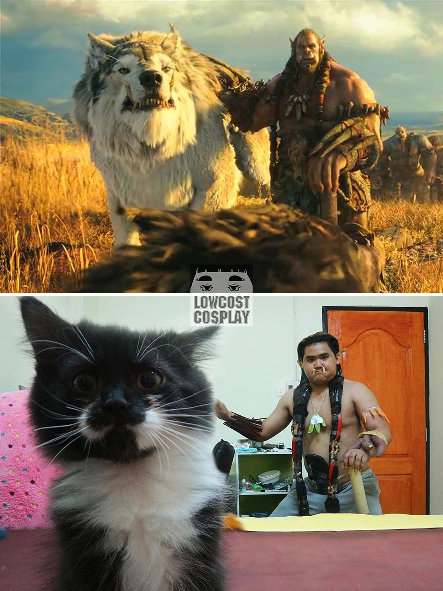 Nhân vật Durotan trong phim "World Of Warcraft" được anh mô phỏng khá công phu. 