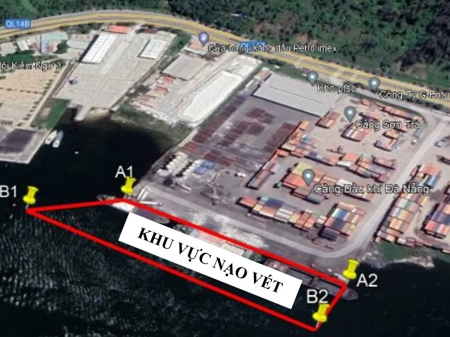 Sơ đồ khu vực nạo vét. Ảnh: PTSC Sơ đồ khu vực nạo vét. Ảnh: PTSC