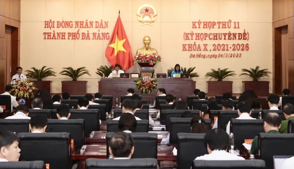 HĐND TP Đà Nẵng tổ chức kỳ họp chuyên đề sáng 24-3. Ảnh: TẤN VIỆT