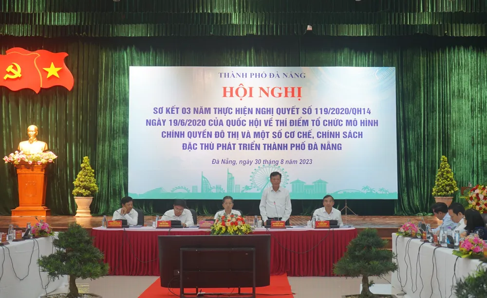 Đà Nẵng vừa sơ kết ba năm thí điểm tổ chức mô hình chính quyền đô thị. Ảnh: TẤN VIỆT Đà Nẵng vừa sơ kết ba năm thí điểm tổ chức mô hình chính quyền đô thị. Ảnh: TẤN VIỆT