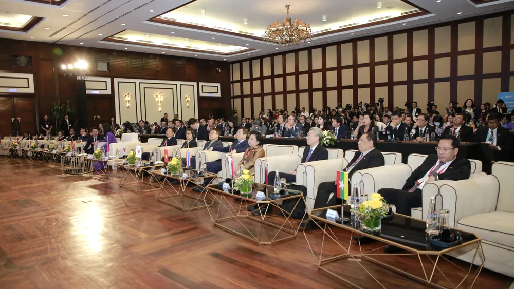 Hội nghị Bộ trưởng thông tin ASEAN lần thứ 16 khai mạc tại Đà Nẵng sáng 22-9. Ảnh: BTC bộ trưởng thông tin asean tuyên bố đà nẵng