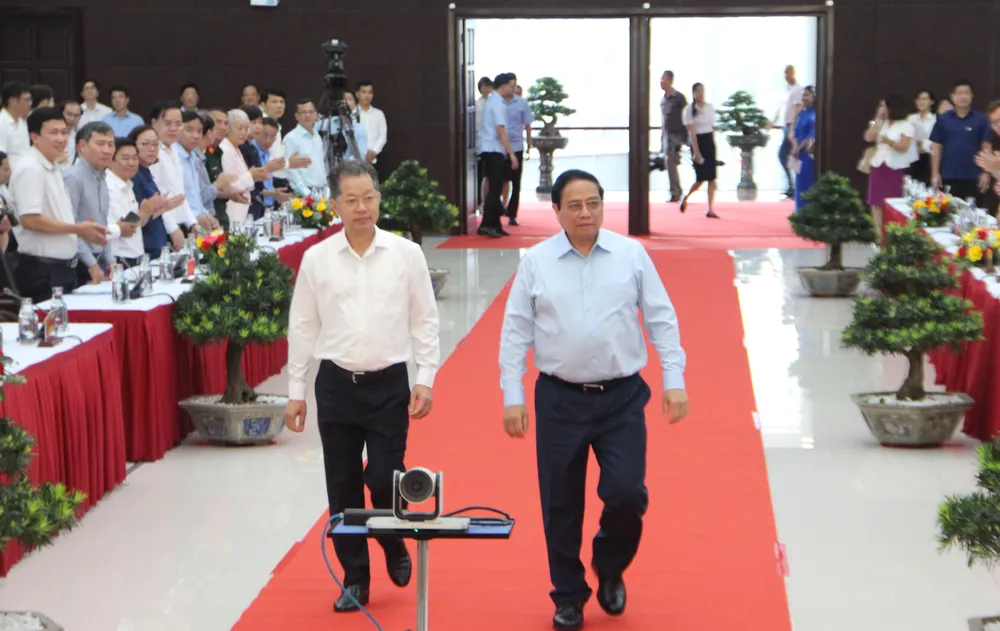 Thủ tướng Phạm Minh Chính tại Hội nghị chuyên đề Nâng cao hiệu quả cung cấp và sử dụng dịch vụ công trực tuyến. Ảnh: TẤN VIỆT thủ tướng phạm minh chính đà nẵng