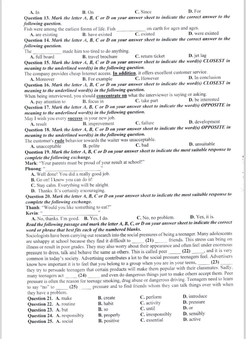 kỳ thi vào lớp 10 Hà Nội đề minh họa môn tiếng anh 1.jpg
