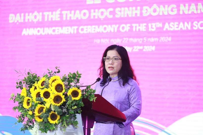 Thứ trưởng Bộ GD&ĐT Nguyễn Thị Kim Chi. Ảnh: ĐÌNH TUỆ đại hội thể thao học sinh đông nam á lần thứ 13.jpg