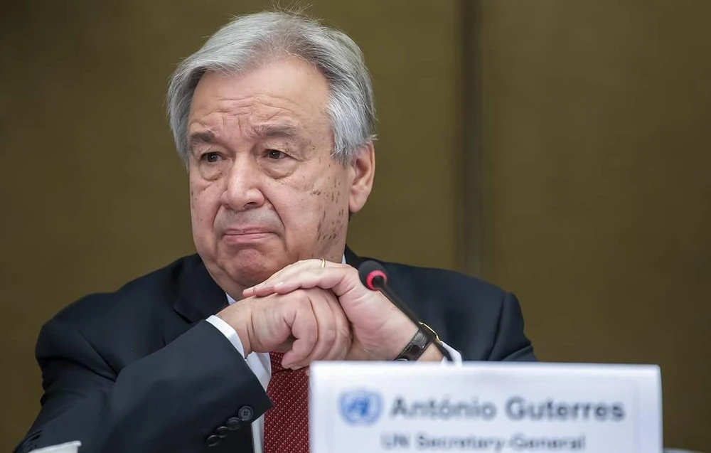 Tổng thư ký Liên Hợp Quốc Antonio Guterres. Ảnh: Martial Trezzini/EPA-EFE