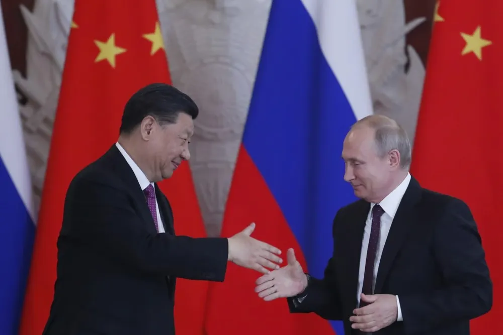 Chủ tịch Trung Quốc Tập Cận Bình (trái) và Tổng thống Nga Vladimir Putin. Ảnh: EPE-EFE