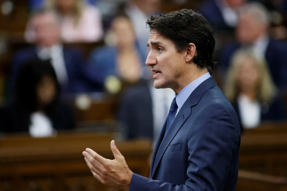 Thủ tướng Canada Justin Trudeau tại Hạ viện Canada hôm 18-9. Ảnh: Blair Gable/REUTERS Canada.jpeg