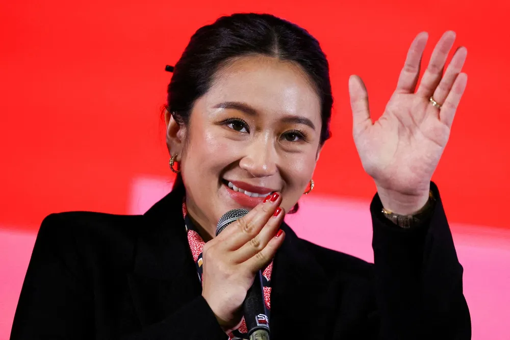 Tân Chủ tịch đảng Vì nước Thái Paetongtarn Shinawatra. Ảnh: REUTERS Tân Chủ tịch đảng Vì nước Thái.jpeg