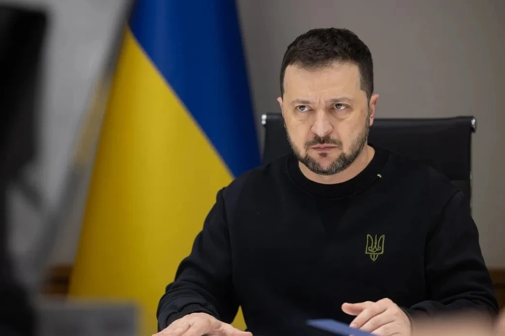 Tổng thống Ukraine Volodymyr Zelensky. Ảnh: VĂN PHÒNG TỔNG THỐNG UKRAINE Ông Zelensky: Nga tìm cách đổ lỗi Ukraine vụ tấn công khủng bố ở Moscow