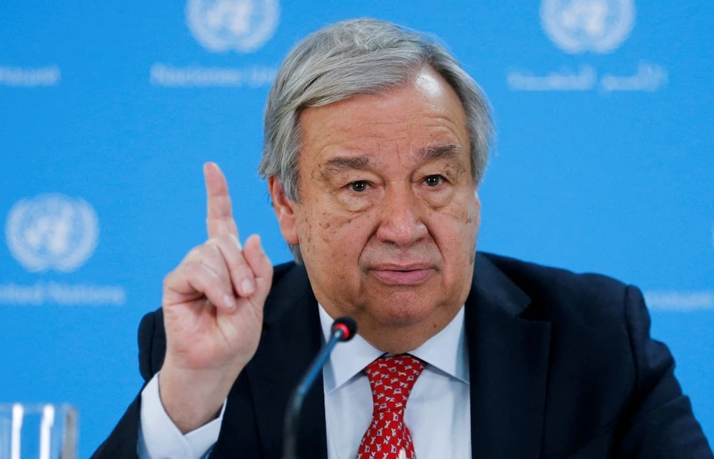Tổng thư ký Liên Hợp Quốc Antonio Guterres. Ảnh: REUTERS Iran tấn công Israel.jpeg