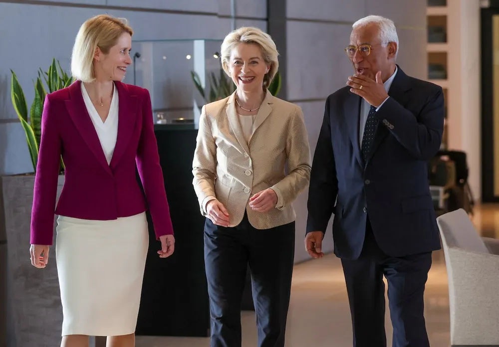 (Từ trái sang) Thủ tướng Estonia Kaja Kallas, Chủ tịch Uỷ ban châu Âu Ursula von der Leyen và cựu Thủ tướng Bồ Đào Nha Antonio Costa được đề cử cho ba vị trí hàng đầu của Liên minh châu Âu (EU). Ảnh: REUTERS Liên minh châu Âu (EU)