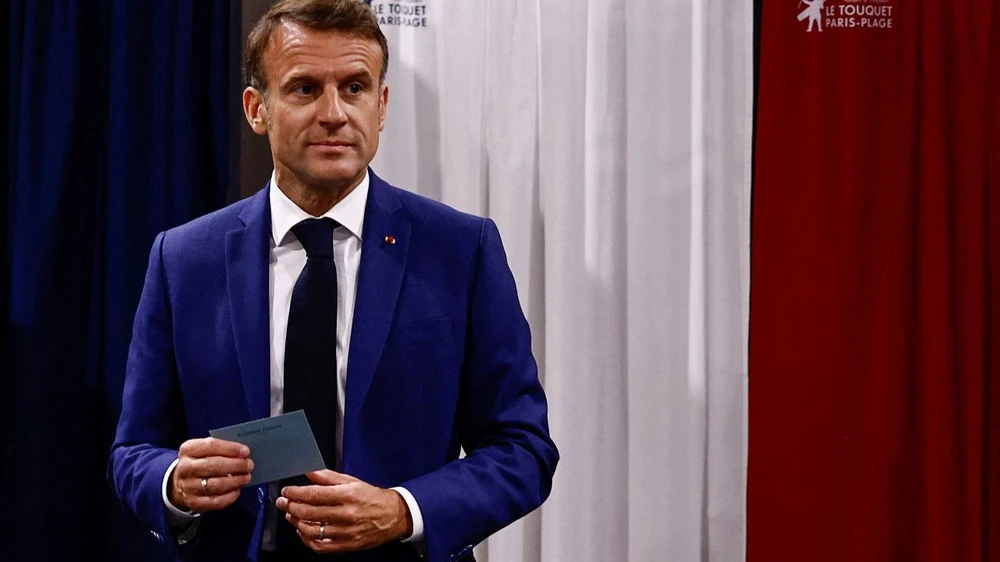 Tổng thống Pháp Emmanuel Macron. Ảnh: REUTERS bầu cử quốc hội Pháp.jpg