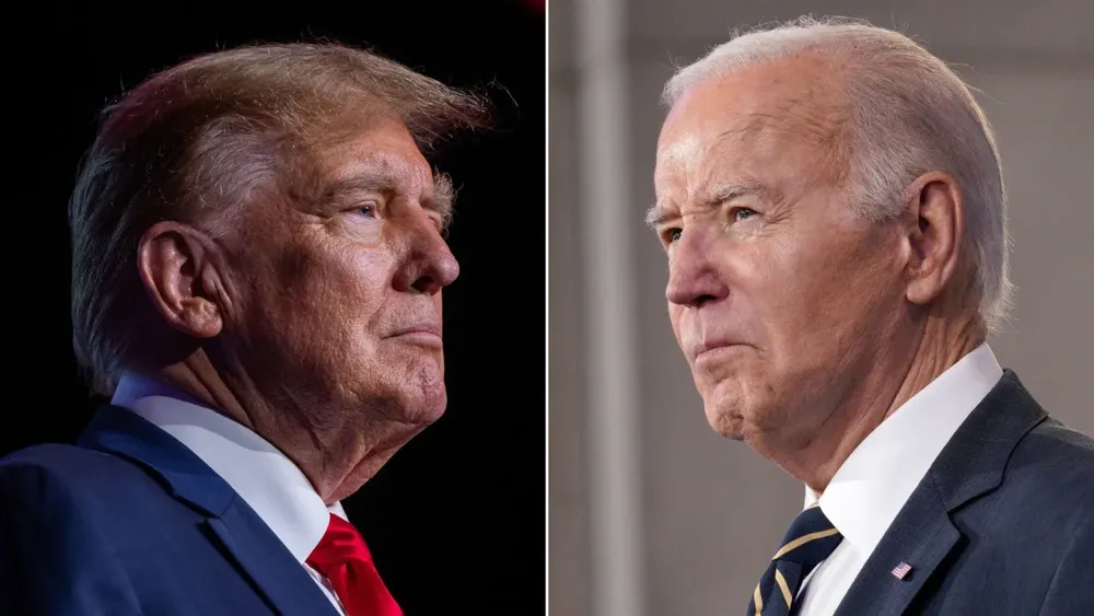 Tổng thống Mỹ Joe Biden (phải) đang thua cựu Tổng thống Mỹ Donald Trump (trái) về tỉ lệ ủng hộ ở 7 bang chiến trường sau khi ông Trump bị ám sát hụt. Ảnh: GETTY IMAGES Hậu ám sát hụt, ông Trump dẫn trước ông Biden trên toàn quốc trong thăm dò bầu cử