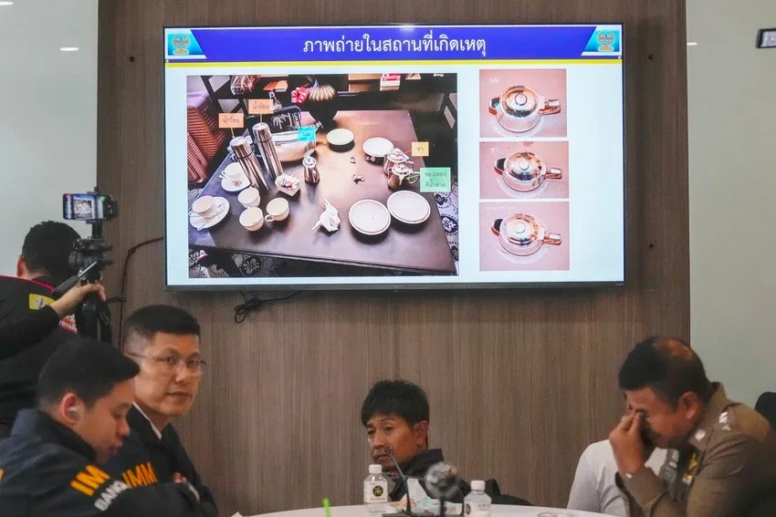 Cảnh sát Thái Lan cung cấp hình ảnh về bằng chứng điều tra vụ nhóm người Việt tử vong ở Bangkok. Ảnh: AP vụ nhóm người Việt tử vong ở Bangkok