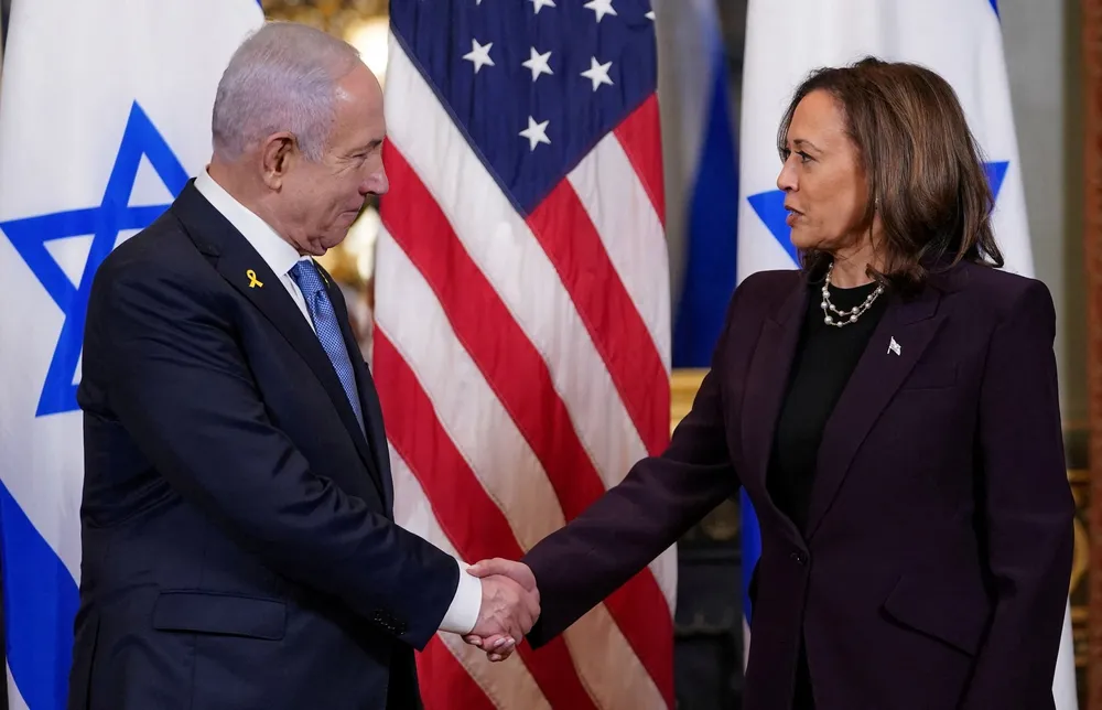 Phó Tổng thống Mỹ Kamala Harris gặp Thủ tướng Israel Benjamin Netanyahu tại Mỹ hôm 25-7. Ảnh: REUTERS httpscloudfront-us-east-2.images.jpg