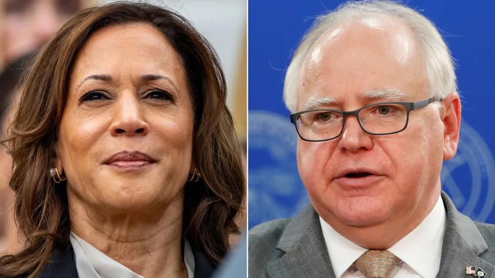 Phó Tổng thống Mỹ Kamala Harris và Thống đốc bang Minnesota Tim Walz. Ảnh: REUTERS Harris chính thức công bố phó tướng