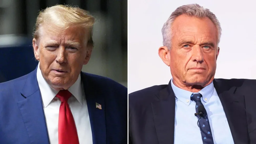 Cựu Tổng thống Mỹ Donald Trump (trái) và ông Robert F. Kennedy Jr. Ảnh: GETTY IMAGES ứng viên tổng thống