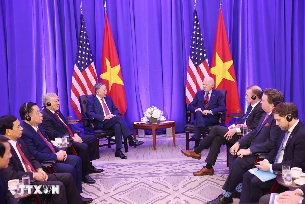 Tổng Bí thư, Chủ tịch nước Tô Lâm gặp Tổng thống Mỹ Joe Biden. Ảnh: TTXVN ttxvn-to-lam-joe-biden-5-46-3000.jpg